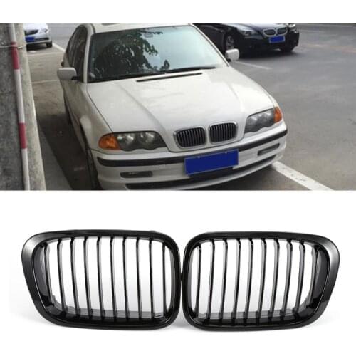 For BMW E46 318I 320I 325I 330I 1998-2001 Front Air Intake Grill Bumper Kidney Grilles Car Grille Kidney Gloss Black Car Parts
