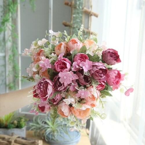 Peony Small Flower Simulation Flower Home Decoration Wedding Holding Flower Wall Plant Wall Fake Flower