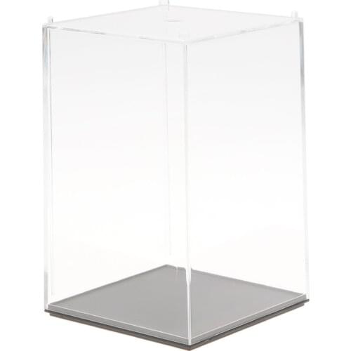 Transparent Display Show Case With Black Base For Figures Model - 5 SIZES