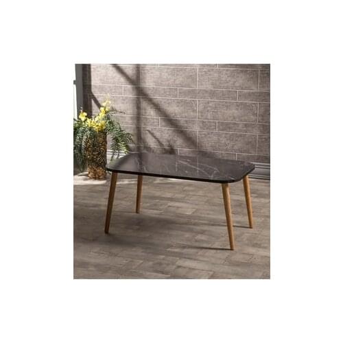 Modern Center table Kr Wood Lathe Foot Black Marble Pattern coffee tables table basse furniture living room table