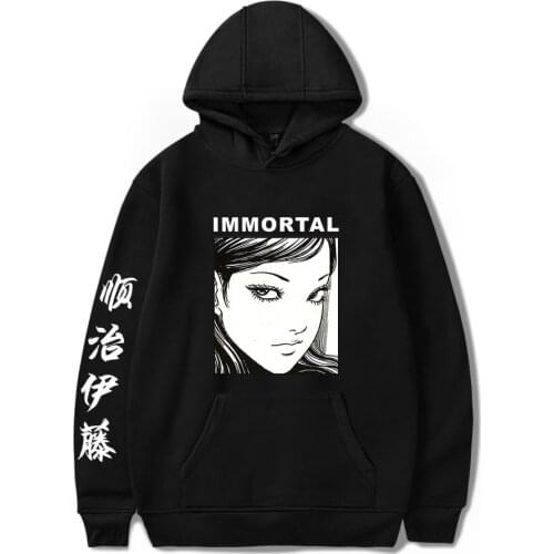 Men Uzumaki Junji Ito Sweatshirts Men Women Horror Manga Hoodies Long Sleeve Cotton Hooded Stylish Hoodie Shirt