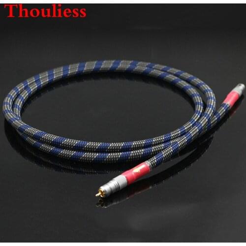 Thouliess Pcs HiFi 8N OFC Ortofon Coaxial Cable DAC 75ohm hifi Digital RCA Cable with Nakamichi RCA Plug