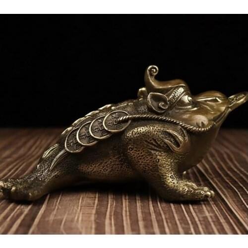 Kyrgyzstan Yunge three legs copper copper lucky feng shui ornaments living room office decoration decoration crafts