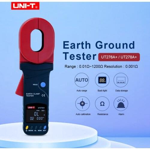 UNI-T UT276A+/UT278A+ High Precision Digital Display Clamp Ground Resistance Tester Clamp Earth Ground Testers