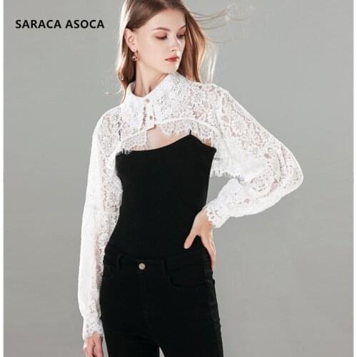 Fashion Lace Fake Skirt Collar Women All Match Spring Winter Detachable Skirt with sleeve Lady A595