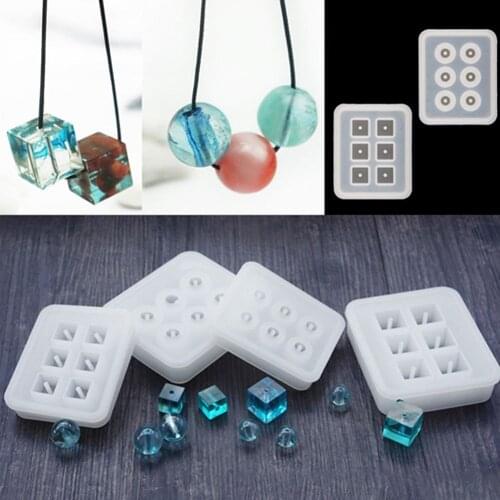 1pcs New Transparent Rectangle Silicone Bead Mould Square Ball 6 Holes DIY Epoxy For Jewelry Mold Cake Decoration Tools
