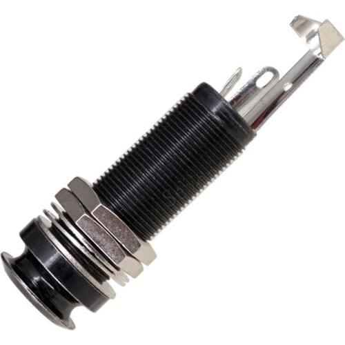 10 Pcs Black Threaded Cylinder Electric Guitar Bass output Input guita Strap Jack Guitar Pickup 6.35mm Guitar Accessories parts