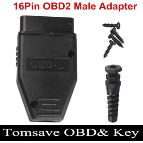 10pcs/Lot New OBD2 16Pin Male Female Connector Plug Adapter OBD OBDII EOBD J1962 OBD2 16Pin Wiring Adapter 16Pin Shell Wholesale