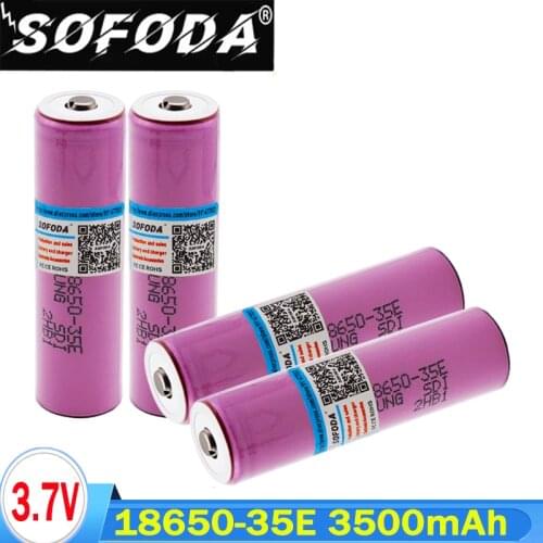 18650 original 35e tip 3500mah 20A discharge inr18650 35e 18650 lithium ion 3.7V rechargeable battery (NO PCB)