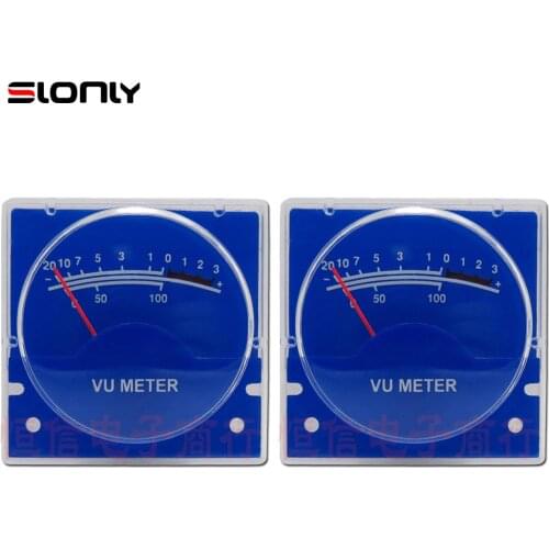 2pcs(One Pair) 40x40mm VU Meter Audio Meter Level Meter Meter Head Audio Accessories Small Power Amplifier Meter Head Blue Meter