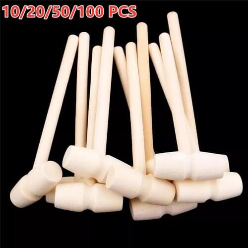 20/50/100 Pcs s Mini Wooden Hammer Balls Toy Pounder Replacement Wood Mallets Baby Kids Funny Anti-fall Toys Hammer Tool