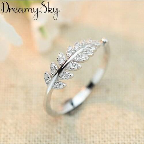 2019 Fashion Crystal Leaf Rings For Girls Christmas Gifts Adjustable Ring Luxury Jewelry Wholesale
