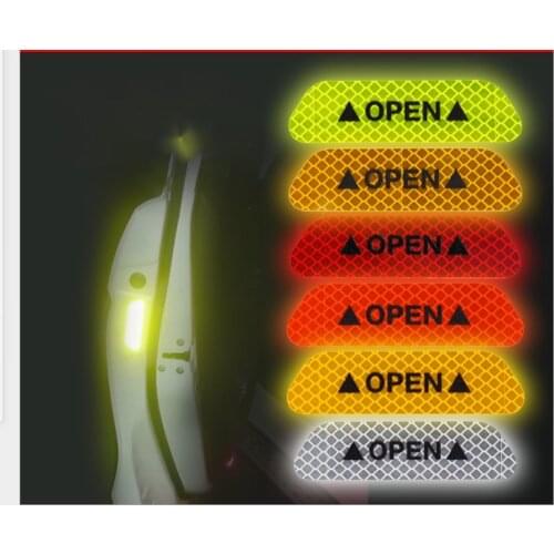 4Pcs Car Door High reflective Stickers Universal Warning Mark Opening Strip Night Driving Safety Auto Reflective decals