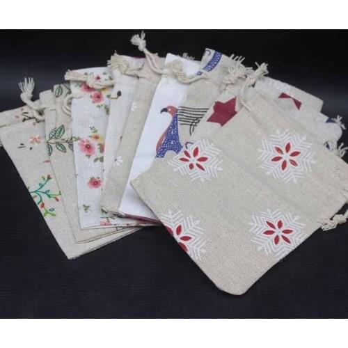 Fashion Cotton Drawstring Shopping Bag 10x14cm 5 pcs Eco Reusable Folding Grocery candy /gifts Case Travel Home Storage Bag