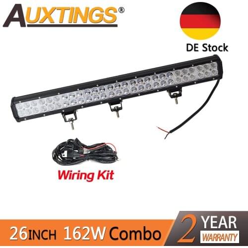 Auxtings 26'' inch 162W dual rows movable bracket IP67 waterproof 4x4 LED work light bar for truck offroad driving DE Stock