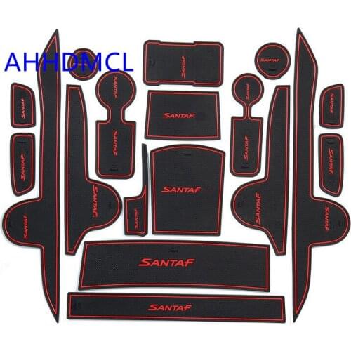 Car Door Slot Pad Cup Armrest Storage Pad Anti-Slip Mat Rug For Hyundai Santa Fe 2019