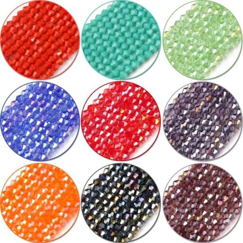 4mm Ab Color Austria Crystal Beads Faceted Crafts Loose Beads Bicone Square Cube Beads For Diy Earring Necklace Jewelry Making