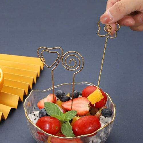 Creaive Fruit Fork Stainless Steel Snack Cake Dessert Forks Cocktail Pick Cafeteria Home Flatware Kitchen Mixing Accessories