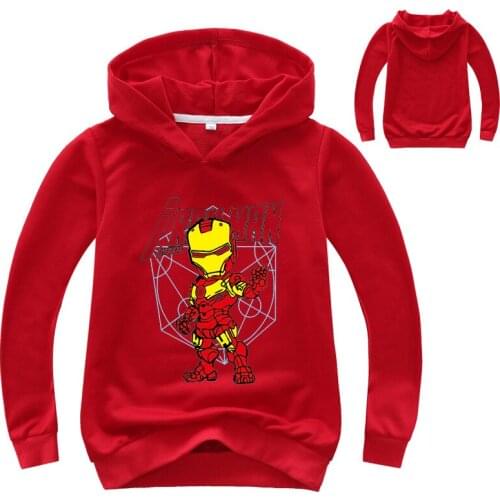 Kids Wei hat shirt Iron Man cartoon images Zhongda Tong Chunqiu paragraph boy long-sleeved pullover sweater