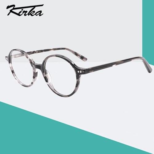 Kirka Kids Glasses Acetate Frames Round Lens Children Optical Eyewear Boys and Girls Myopia/Anti-blue Glasses Frame 4 Colors