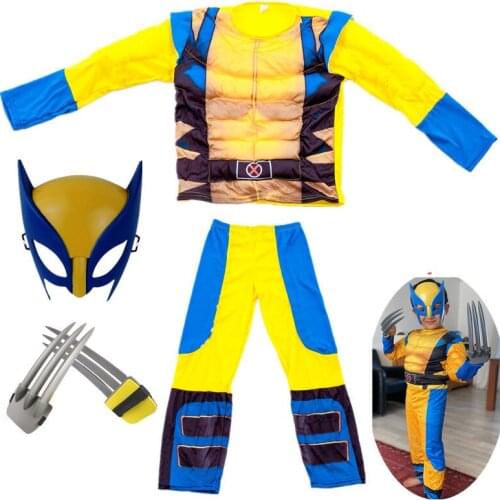 Kids Iron Wolf Costume Cosplay Boys Superhero Party Fantasy Child Birthday Halloween/Carnival Gift