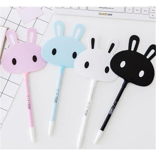 DL South Korea cartoon cute adorable rabbit jelly style creative pen pen prize pupils fan teaching equipment Learning stationery