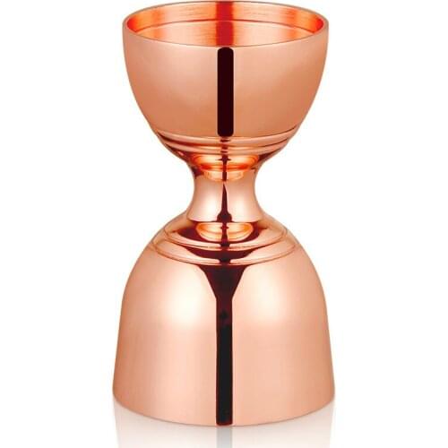 Premium Double End Jigger in Copper-Plated 18/8 Stainless Steel, High Grade Bartender Tools / Premium Barware
