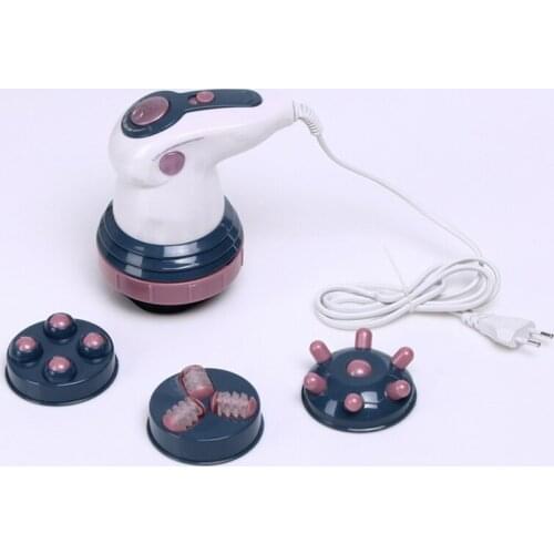 Electric Handheld Massager with 4 Massage Heads, Adjustable Vibration Massager Full Body Massage for Neck, Shoulder, Head, Foot