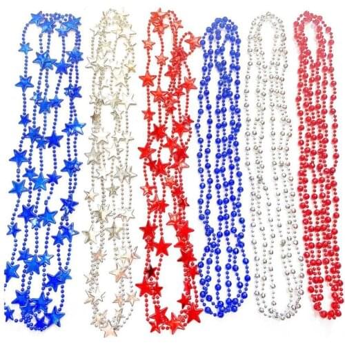 Festival Vibe Props Exquisite Beaded Hanging Necklaces for Independence Day