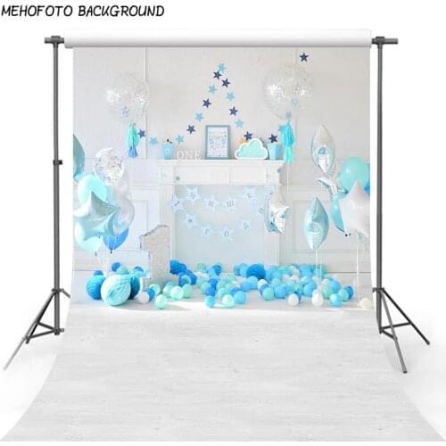 1st Boys Birthday Backdrops Tiffany Blue Balloons for Party Studio Background 5x7 Fireplace Vinyl Backdrop Photography Photocall