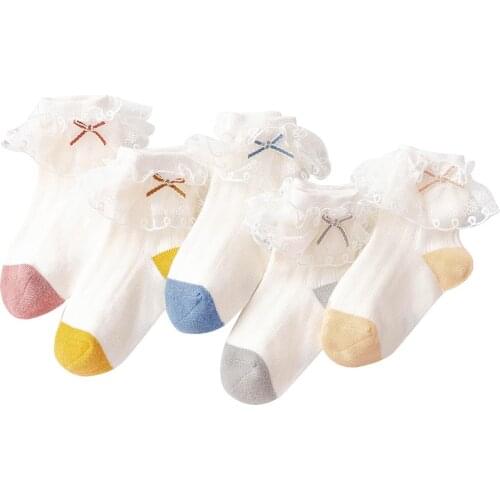 Harajuku Sweet Retro Lace Short Socks Lolita Frilly Ruffle Cotton Princess Socks Girls Soft Comfortable Solid Ankle Socks