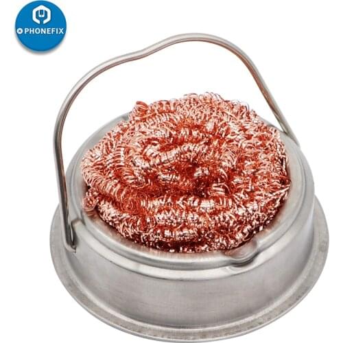 Lead Free Solder Tip Cleaner Tool Desoldering Solder Iron Cleaner Cleaning Steel Wire Ball Soldering Nozzle Tin Remove Repair