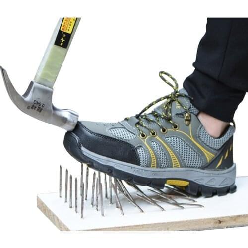2019 Summer Labor Protection Safety Shoes Protective Shoes Breathable Anti-puncture Anti-wear Anti-skid Insulated Work Shoes Man