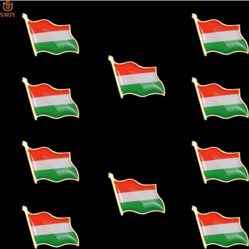 10PCS Hungarian Fashion Metal Magnetic Brooch Euro World Cup Countries Dedicated Commemorative Badge Suits Wear Pin Collection