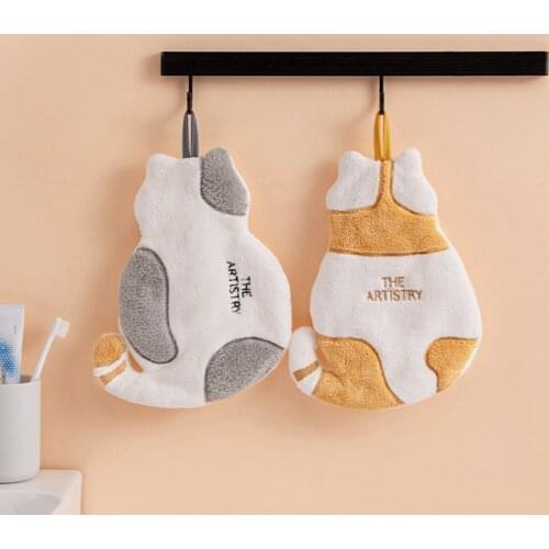 Cute Cat Hand Towel Super Absorbent Microfiber Kitchen Towel High-efficiency Tableware Household Cleaning Towel Kitchen Tools