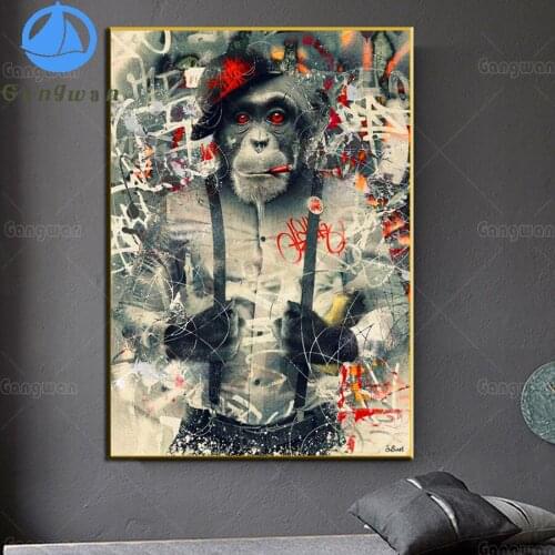Diamond Painting Kit Diamond Embroidery Animal Graffiti Art Monkey Full Square round Beaded DIY Rhinestones Art Decor For Home