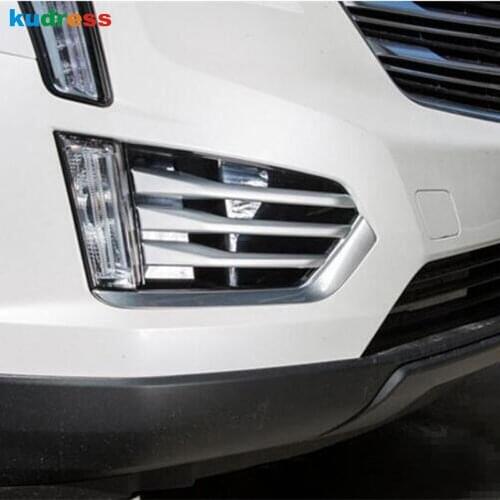 For Cadillac XT5 2016 2017 New Chrome Front Fog Lamp Light Cover Trim Fog Light Lamp Frame Automobile Replacement Accessory 6pcs