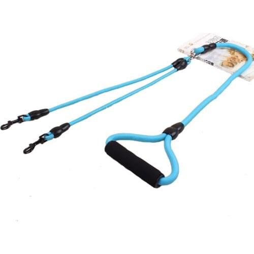 Nylon 145cm Dual Dog Leads Leash No Tangle Tow Pets Straps Belts Double Leashes For Small Medium Dogs Chihuahua Teddy 4 Colors