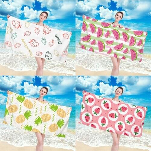 New Fresh Fruit Digital Printed Bath Towel 3D Microfiber Quick Drying Absorbent Rectangular Beach Towel