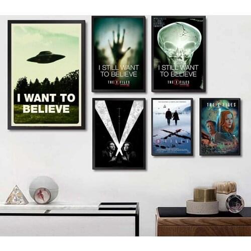 The X-Files Alien UFO Posters Movie Wall Stickers White Coated Paper Prints High Definition Home Decoration Livingroom Bedroom