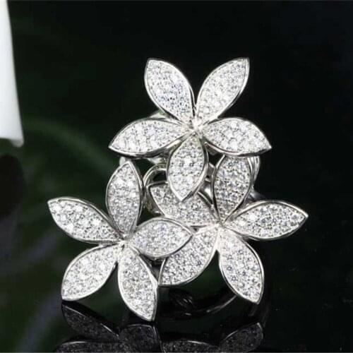 Xa44 Luxury Designer Fashion 925 Sterling Silver shinning European style Jewelry leaves shaped fancy pb