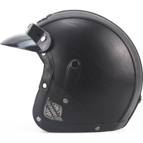 Retro electric vehicle helmet full helmet personality helmet locomotive 3 / 4 helmet pedal ocean cruising Leather Helmet male