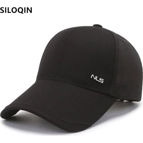 SILOQIN Snapback Cap Summer Mens Cap Breathable Baseball Caps Mesh Cap Adjustable Size Black Hat Extra-thin Casual Sports Cap
