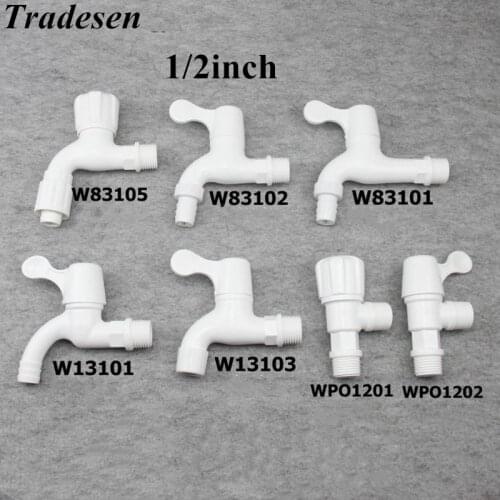 1pcs Plastic PVC Quick Faucet Washing Machine Faucet Corner Valve Household Faucet Interface 1/2inch Single Cold Quick Faucet