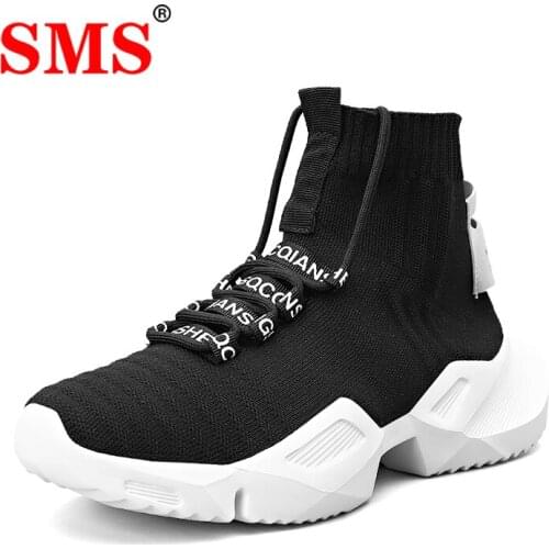 SMS High Top Fashion Mens Sock Sneakers Men Shoes Breathable Men Running Shoes Non-slip Comfortable Footwear Trend Zapatillas