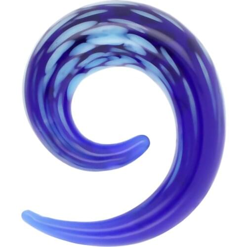 JHJT 2PCS 3/4/5/6/8/10mm Size Glass Spiral Ear Gauges Ear Taper Stretching Plugs and Tunnel Expanders Body Piercing Jewelry