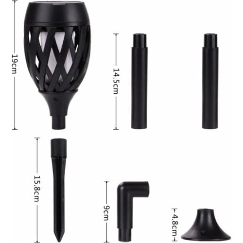 Solar Powered LED Flame Lamp Waterproof 96LEDs Dancing Flickering Torch Light Outdoor Solar LED Fire Lights Garden Decoration