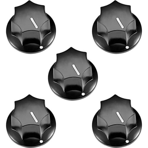 Uxcell 5Pcs 6mm Insert Shaft 24x15mm Plastic Potentiometer Rotary Knob Pots Black For Connect The Rotary Potentiometer Supplies