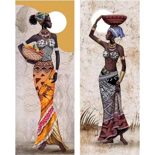 Needlework Diamond Painting African woman Diamond Embroidery full square Drill Rhinestone Mosaic Picture Home Decoration WS2050