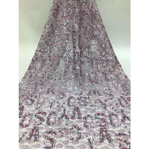 Sequins embroidery French mesh African lace sequins Nigeria lace suitable for evening dress skirt dress fabric FJ4271